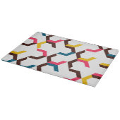 Farbenfrohe, moderne, coole Zickzack Formen Schneidebrett (Ecke)