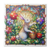 Farbenfrohe, moderne Dekoration aus Glaskaninchen Fliese (Vorderseite)