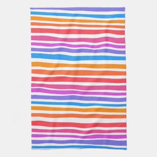 Farbenfrohe moderne, einfache Streifen Regenbogenm Geschirrtuch (Vertikal)
