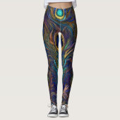Farbenfrohe moderne Einrichtung Einzigartiges Pfau Leggings (Vorderseite)