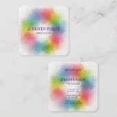 Farbenfrohe moderne Elegant-Vorlage Beruflich Quadratische Visitenkarte (Vorne/Hinten)