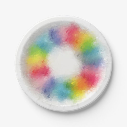 Farbenfrohe moderne Elegant-Vorlage Trendy Pappteller (Vorderseite)