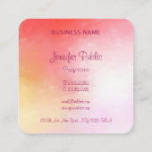 Farbenfrohe moderne, elegante Vorlage für Monogram Quadratische Visitenkarte (Rückseite)