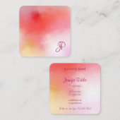 Farbenfrohe moderne, elegante Vorlage für Monogram Quadratische Visitenkarte (Vorne/Hinten)