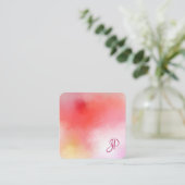 Farbenfrohe moderne, elegante Vorlage für Monogram Quadratische Visitenkarte (Stehend Vorderseite)