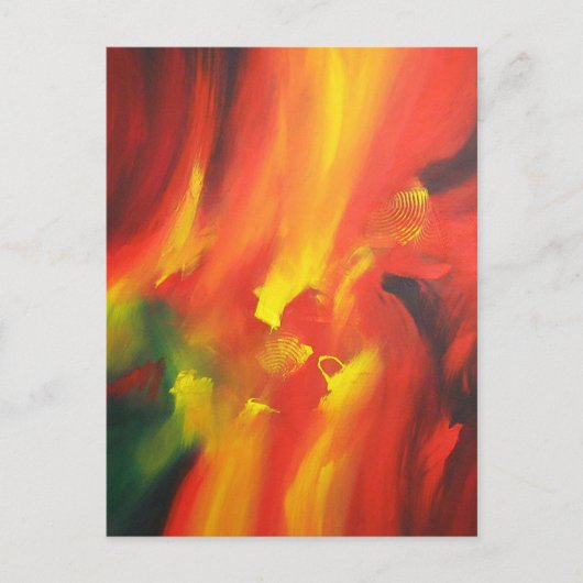 Farbenfrohe moderne expressionistische Abstrakte M Postkarte (Vorderseite)