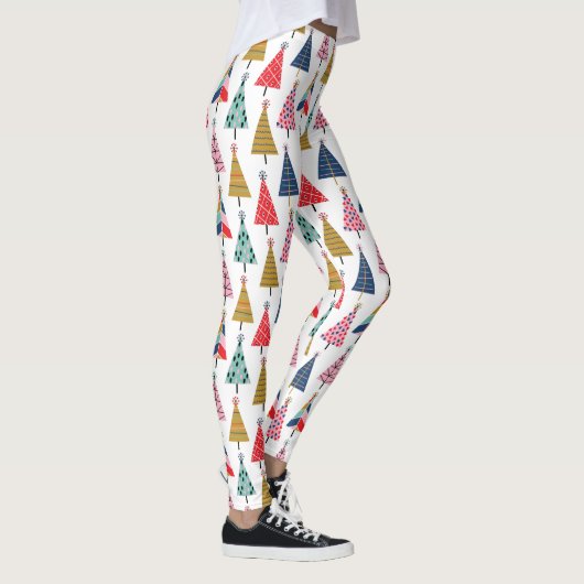 Farbenfrohe moderne Ferienbaummuster Leggings (Rechts)