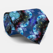 Farbenfrohe, moderne, florale Abstrakte Seidenlehr Krawatte (Gerollt)