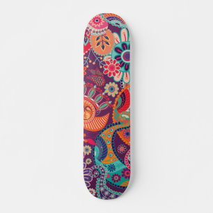 Farbenfrohe Moderne florale Girl-Muster Trendsette Skateboard