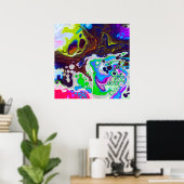 Farbenfrohe moderne Fluid Art Pour Malzzellen Poster (Heimbüro)