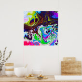 Farbenfrohe moderne Fluid Art Pour Malzzellen Poster (Küche)