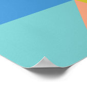 Farbenfrohe, moderne Formen in Bright Blue und Ora Poster (Ecke)