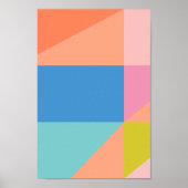 Farbenfrohe, moderne Formen in Bright Blue und Ora Poster (Vorne)