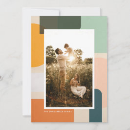 Farbenfrohe moderne Formen Portrait Foto Feiertagskarte