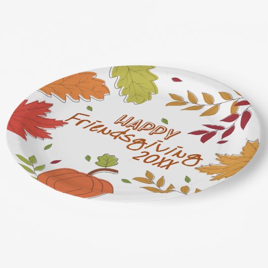 Farbenfrohe, moderne, freundliche Papierplatte Pappteller (Schrägansicht)