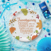 Farbenfrohe moderne Friendsgiving Papierplatte Pappteller (Party)