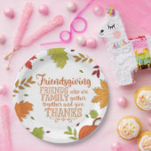 Farbenfrohe moderne Friendsgiving Papierplatte Pappteller (Party)