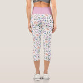 Farbenfrohe moderne Frühlingsstipps Wildblumen Pin Capri Leggings (Rückseite)