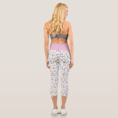 Farbenfrohe moderne Frühlingsstipps Wildblumen Pin Capri Leggings (Rückseite)
