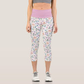 Farbenfrohe moderne Frühlingsstipps Wildblumen Pin Capri Leggings (Vorderseite)