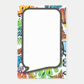 Farbenfrohe Moderne Fun Comic Book Speech Blase Post-it Klebezettel (Vorderseite)