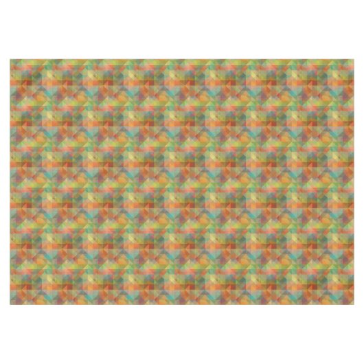 Farbenfrohe Moderne Funky Retro Polygon Mosaikmust Tischdecke (Vorderseite (Horizontal))