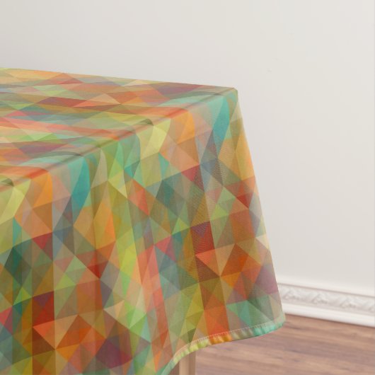Farbenfrohe Moderne Funky Retro Polygon Mosaikmust Tischdecke (Beispiel)