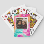 Farbenfrohe moderne Gefärbte Krawatte - Foto und T Spielkarten (Rückseite)