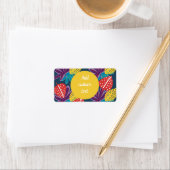 Farbenfrohe, moderne, gelbe Retourenschild Adressaufkleber (Insitu)