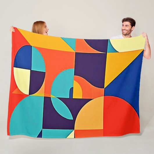 Farbenfrohe moderne Geometrie Fleecedecke (Beispiel)