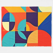 Farbenfrohe moderne Geometrie Fleecedecke (Vorderseite (Horizontal))