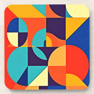 Farbenfrohe moderne Geometrie Getränkeuntersetzer
