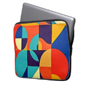 Farbenfrohe moderne Geometrie Laptopschutzhülle (Vorderseite Links)