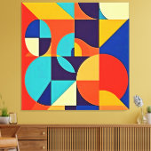 Farbenfrohe moderne Geometrie Leinwanddruck (Insitu (Wohnzimmer))