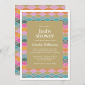 Farbenfrohe moderne geometrische Diamant Babydusch Einladung (Vorne/Hinten)