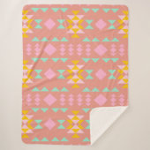 Farbenfrohe moderne geometrische Dreiecke Aztekenm Sherpadecke (Vorderseite)