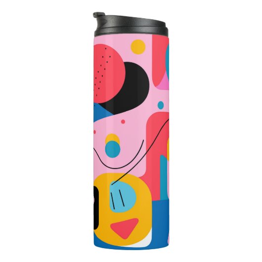 Farbenfrohe, moderne geometrische Formen Thermosbecher (Nach rechts gedreht)