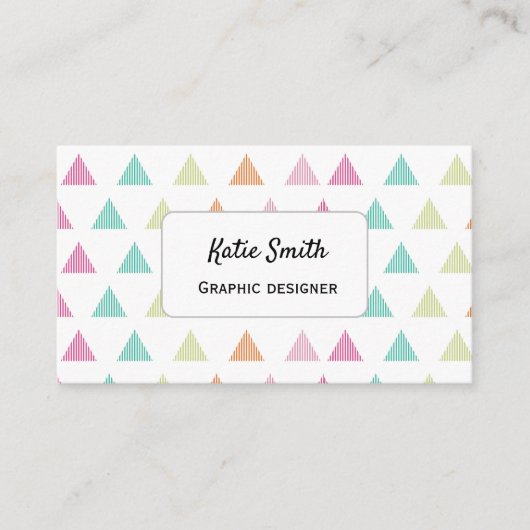 Farbenfrohe, moderne geometrische Gesellschaft Visitenkarte (Vorderseite)