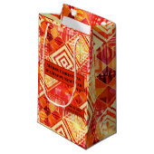 Farbenfrohe moderne geometrische Gestaltung Kleine Geschenktüte (Vorderseite Schrägansicht)