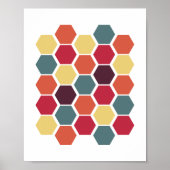 Farbenfrohe moderne geometrische Hexagon-Honeycomb Poster (Vorne)