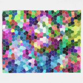 Farbenfrohe, moderne geometrische Mosaikfliesen Fleecedecke (Vorderseite (Horizontal))