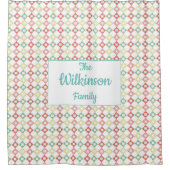 Farbenfrohe moderne geometrische Muster und Famili Duschvorhang (Vorderseite)