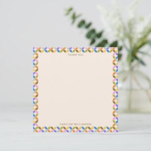 Farbenfrohe moderne geometrische Umrandung persona Dankeskarte