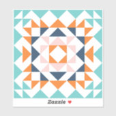 Farbenfrohe moderne, gequilte Blockgeometrie Aufkleber (Blatt)