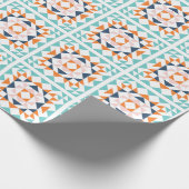 Farbenfrohe moderne, gequilte Blockgeometrie Geschenkpapier (Ecke)