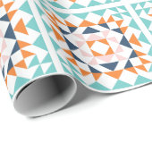 Farbenfrohe moderne, gequilte Blockgeometrie Geschenkpapier (Rolleneckpunkt)