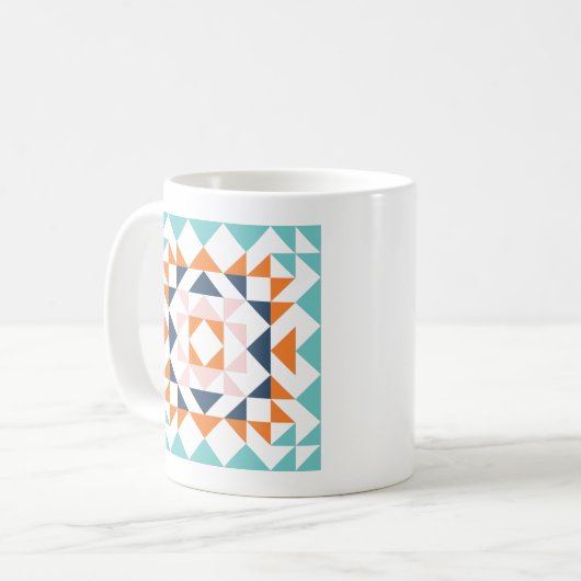 Farbenfrohe moderne, gequilte Blockgeometrie Kaffeetasse (Vorderseite Links)