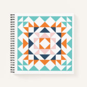 Farbenfrohe moderne, gequilte Blockgeometrie Notizblock (Vorderseite)