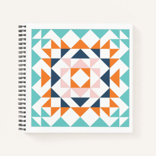 Farbenfrohe moderne, gequilte Blockgeometrie Notizblock