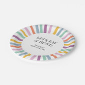 Farbenfrohe, moderne gestreifte Kinder Ostereier P Pappteller (Schrägansicht)